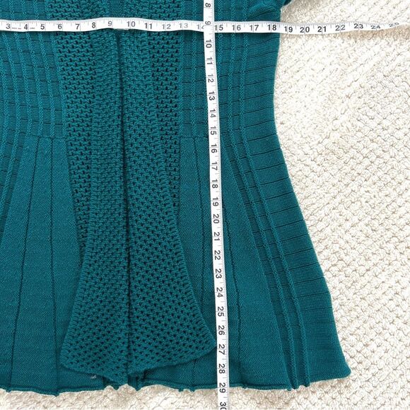 Notations Teal Long Sleeve Midweight Swingy Knit Cardigan Sweater - Picture 11 of 15
